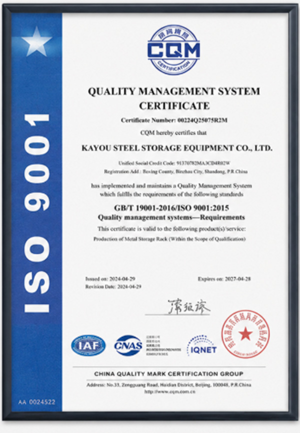 ISO 9001 Certificate